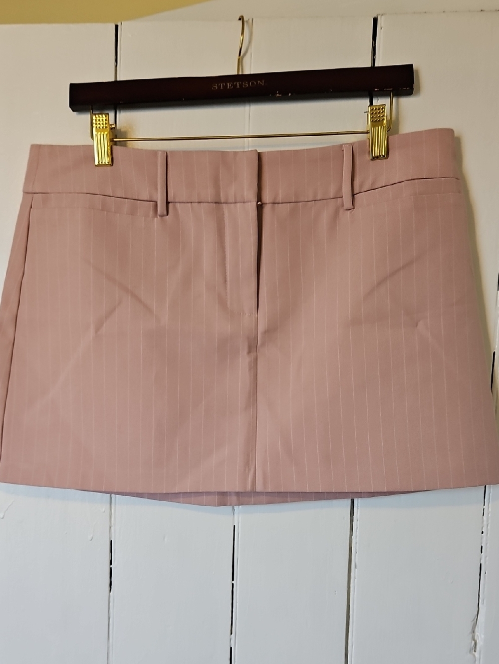 Astr Blush Pinstripe Skirt
